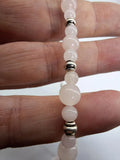 Collier quartz rose 6mm / 4mm