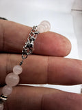 Collier quartz rose 6mm / 4mm