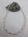 Collier quartz rose 6mm / 4mm