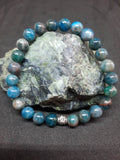 Bracelet Apatite bleu 8 mm
