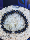 Bracelet Obsidienne noir 8 mm