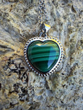 Pendentif cœur Malachite pierre naturel