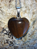 Pendentif en cœur Œil de tigre pierre naturel