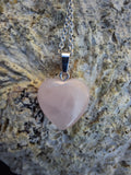 Pendentif cœur quartz rose naturel