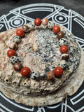 Bracelet étudiants 4 ( Jaspe rouge, dalmatien et Zébre ) 8 mm